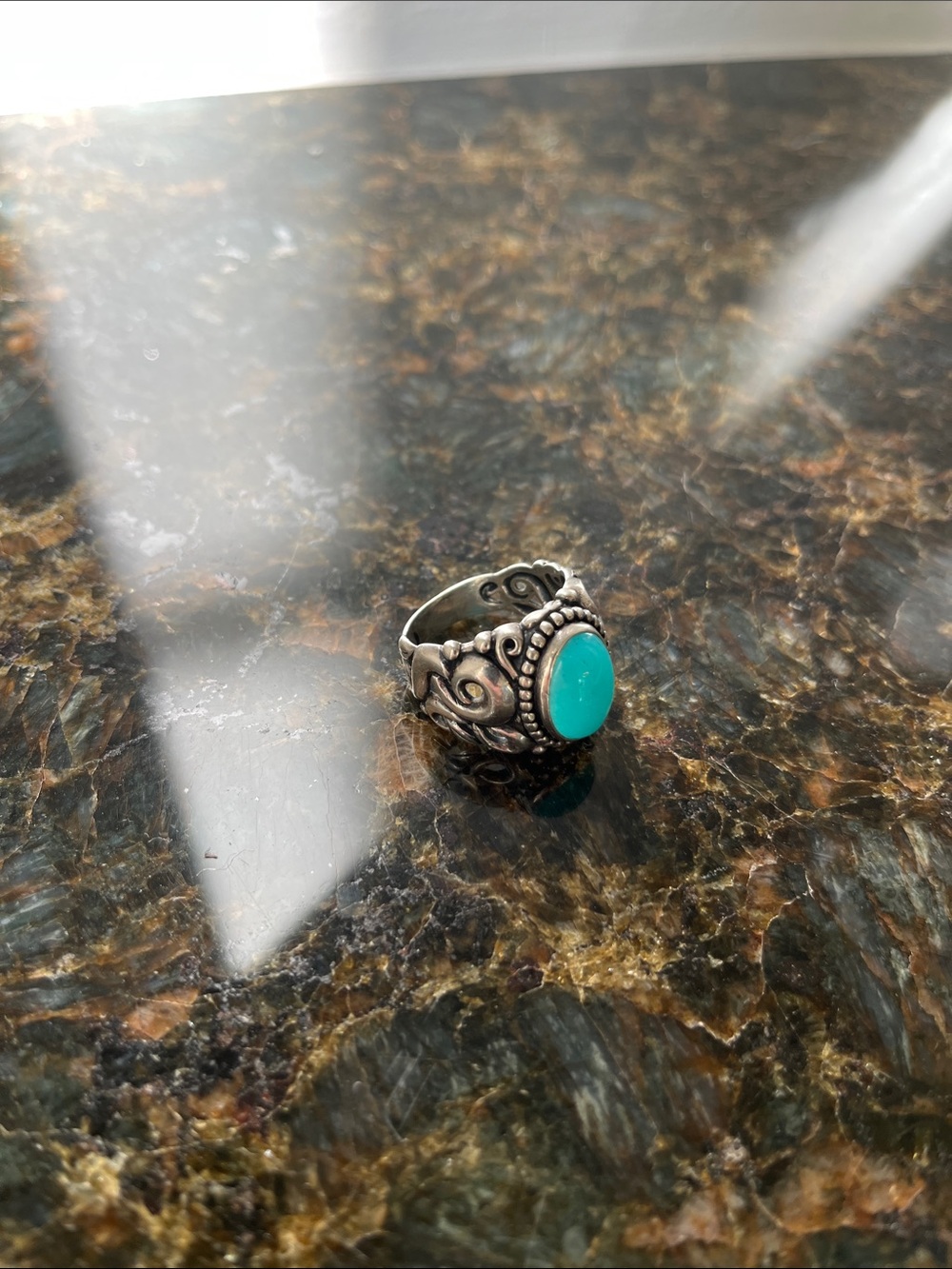 Carolyn Pollack Sterling Ring with Turquoise Cabochon
